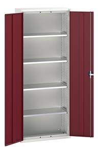 16926119.** verso shelf cupboard with 4 shelves. WxDxH: 800x350x2000mm. RAL 7035/5010 or selected